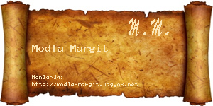 Modla Margit névjegykártya